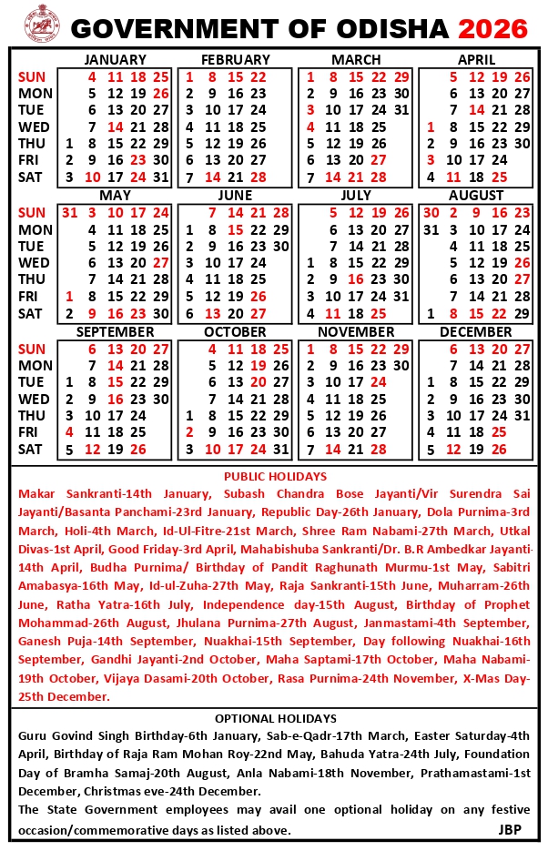 https://odishabrief.com/odisha-government-calendar-2026-with-holiday-list/